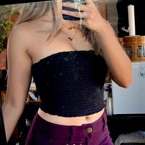 STRETCHY BLACK TUBE TOP HOLLISTER SIZE S